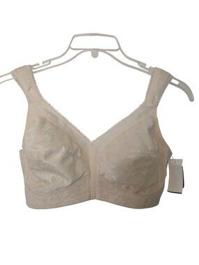 Playtex 38C Beige Full Coverage 18 Hour Wire-Free Bra Style 4693 W/ Lace #D-42